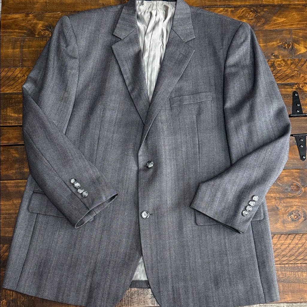Joseph  Feiss Gold Charcoal Gray Mens Blazer
